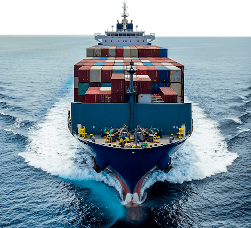 Huge Container Shop in the Sea splashing water